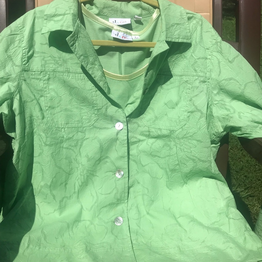 Denim&Co button up top with matching tank